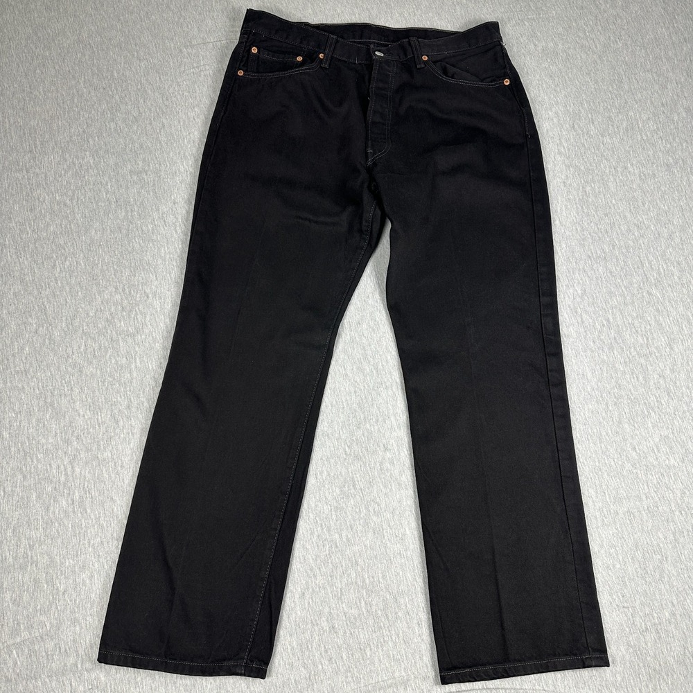 Levi’s 501 Original Fit Jeans Mens 40x32 Black Button Fly Straight Leg Denim Y2K